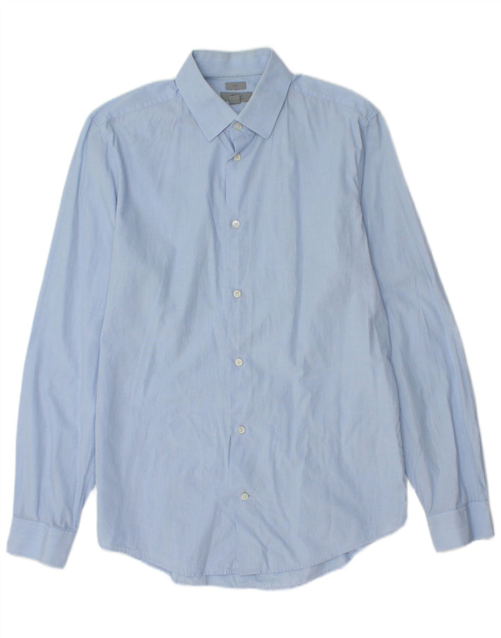 Camicia slim da uomo COS taglia 38 piccola in cotone blu