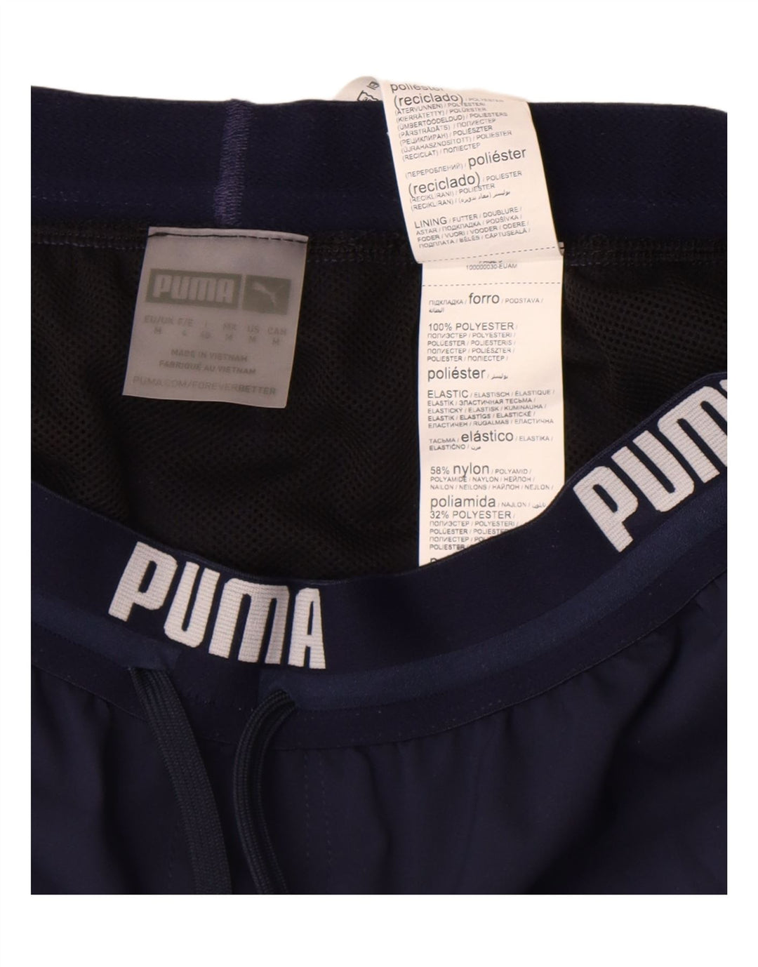 Pantaloncini sportivi grafici da uomo Puma medi in poliestere blu navy