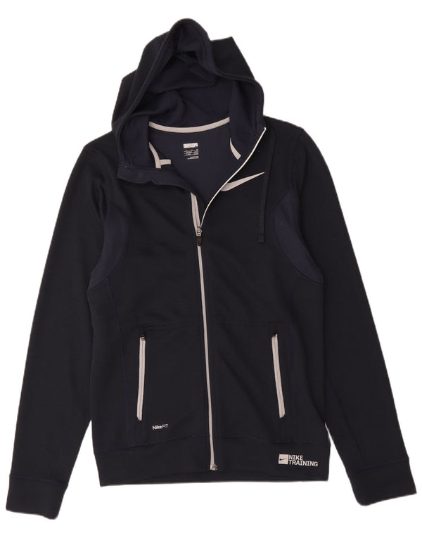 Felpa con cappuccio e zip da uomo Nike UK 34/36 Small Poliestere blu navy