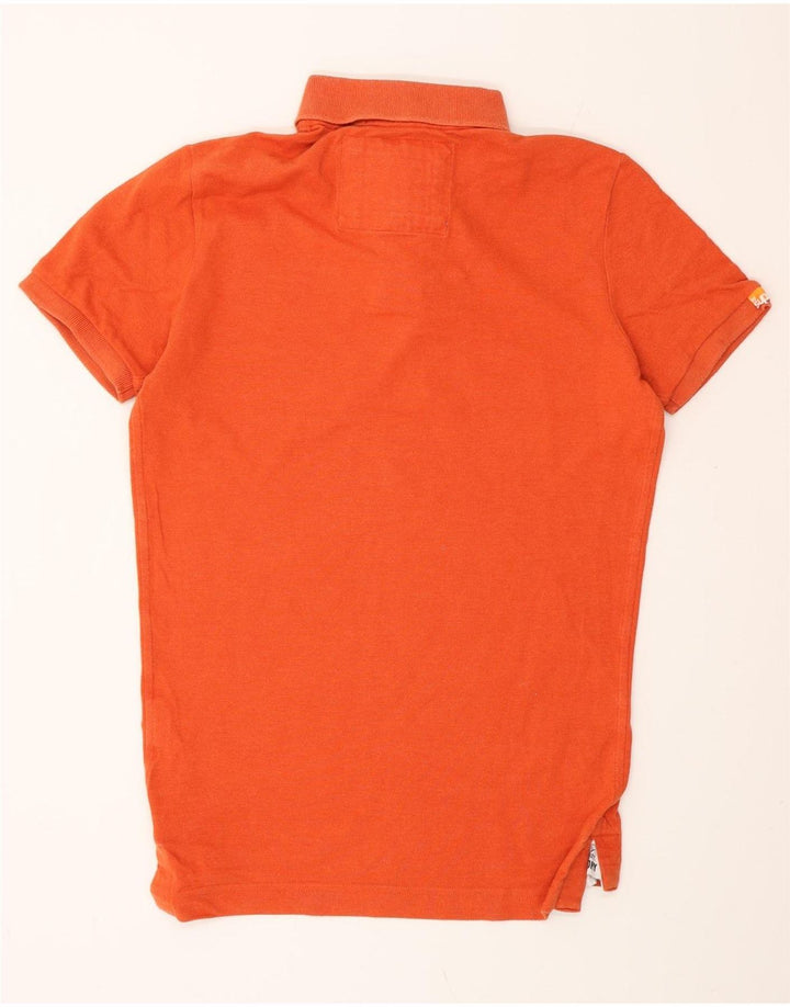 Polo alta da uomo SUPERDRY in cotone arancione medio
