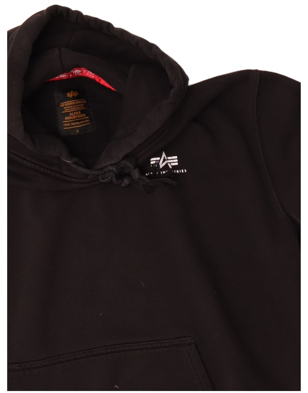 Felpa con cappuccio da uomo Alpha Industries grande in cotone nero