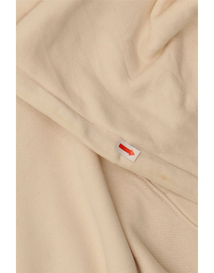 REEBOK Felpa con cappuccio oversize da donna UK 16 Large in cotone bianco sporco