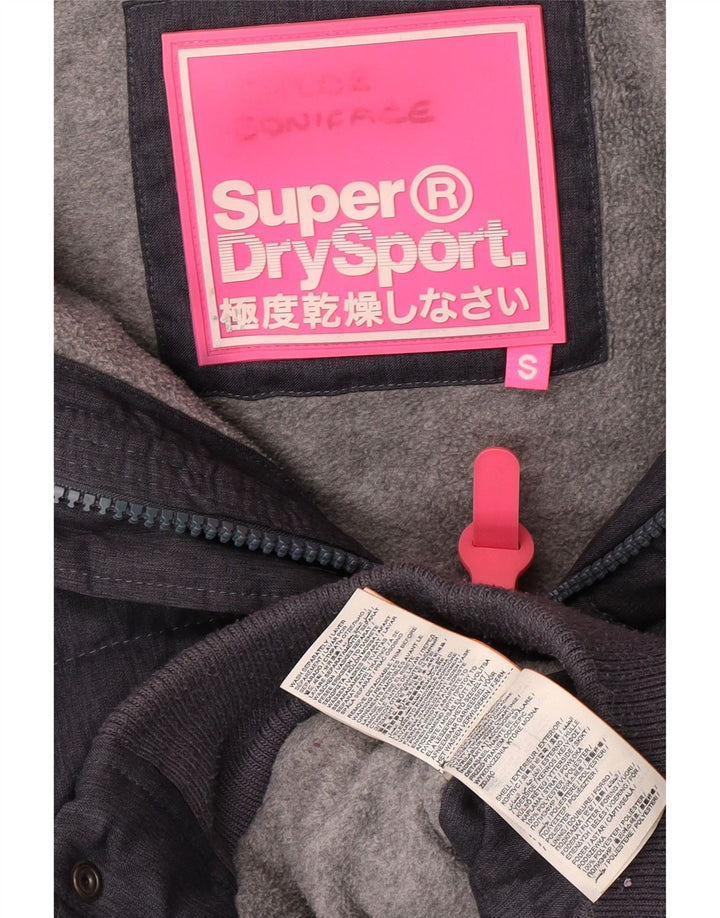 Giacca imbottita bomber con cappuccio da donna Superdry UK 8 Small Poliestere grigio