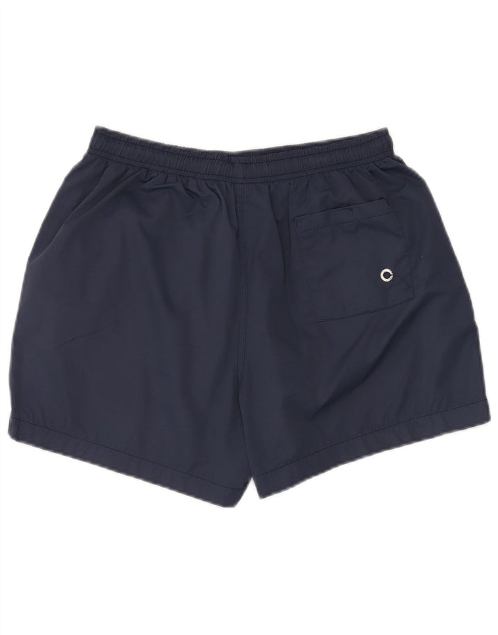 Pantaloncini da bagno vintage da uomo in poliestere medio blu navy