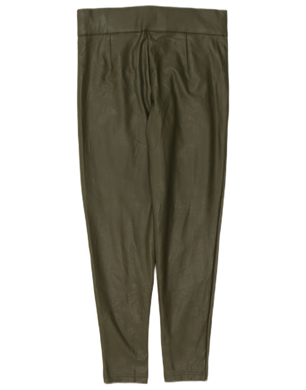 Leggings in ecopelle da donna Marks & Spencer UK 10 piccoli poliestere verde