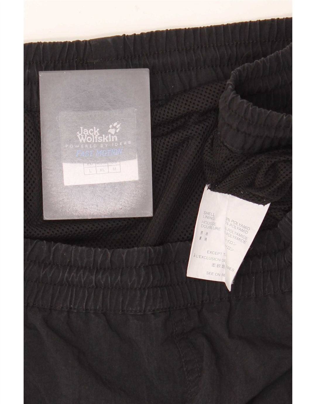 Pantaloncini da bagno cargo da uomo Jack Wolfskin grandi in poliammide color block nero