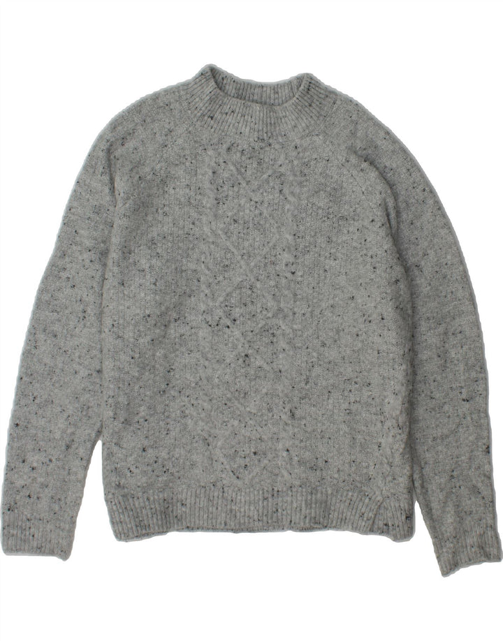 OASIS Womens Turtle Neck Jumper Sweater UK 16 Large Grey Flecked Acrylic Vintage Oasis and Second-Hand Oasis from Messina Hembry 