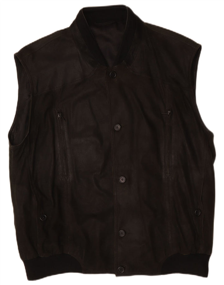 Gilet in pelle da uomo Striwa IT 58 4XL Pelle nera