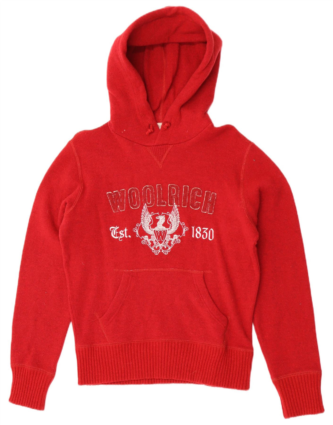 Maglione con cappuccio grafico da uomo Woolrich piccolo in lana rossa