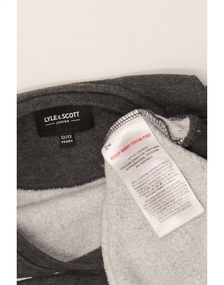 Felpa grafica da bambino Lyle & Scott 12-13 anni in cotone grigio