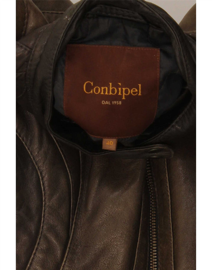 Giacca In Pelle Biker Donna Conbipel IT 40 Small Marrone