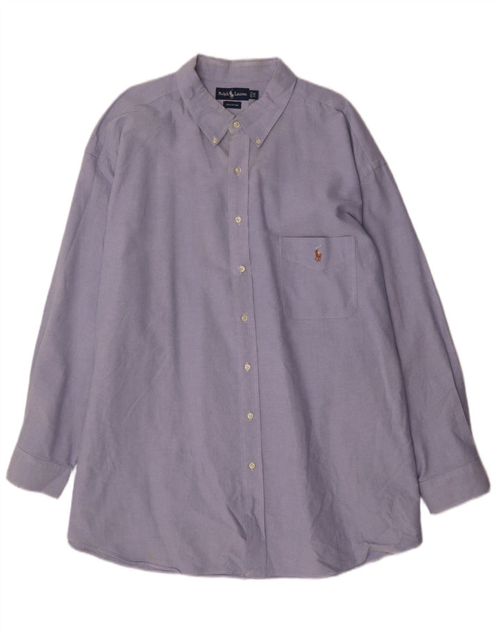 Camicia grande da uomo Ralph Lauren 4XL cotone blu