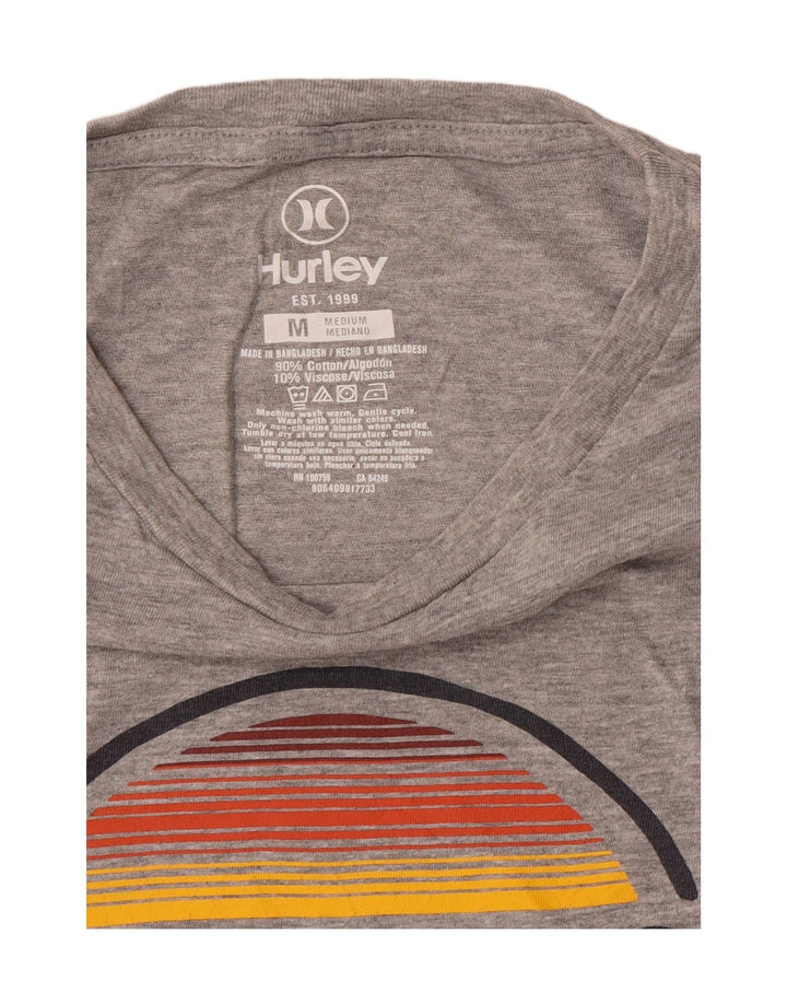T-shirt grafica da uomo Hurley Top in cotone grigio medio