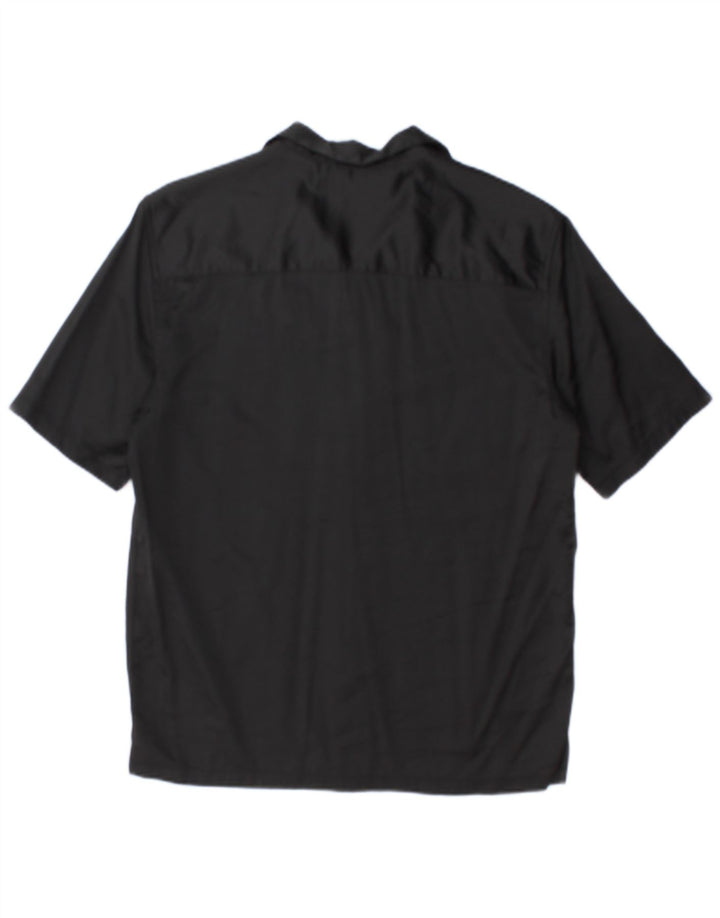Camicia Zara da uomo a maniche corte piccola in viscosa nera
