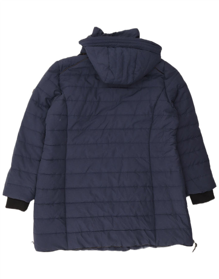 Cappotto imbottito con cappuccio da donna Alpenblitz UK 24 4XL poliestere blu navy
