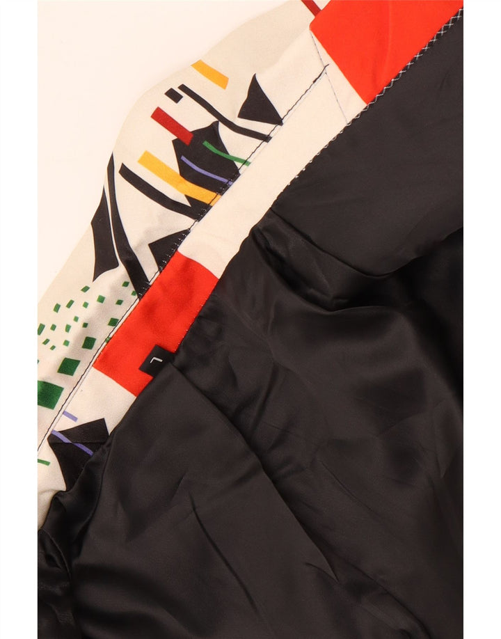 Giacca blazer vintage da uomo a 1 bottone UK 40 grande bianca geometrica