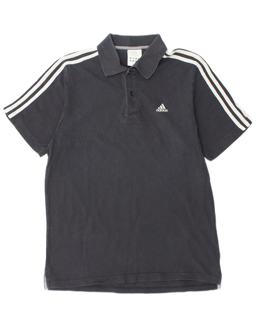ADIDAS Mens Polo Shirt Medium Black Cotton
