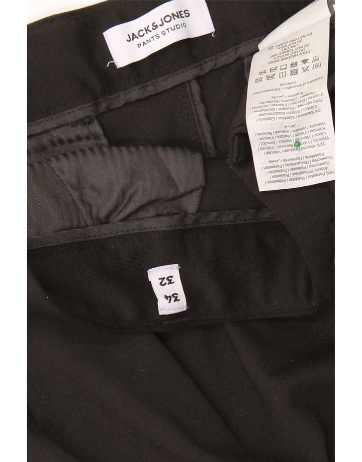 Pantaloni casual slim da uomo Jack & Jones W34 L32 poliestere nero