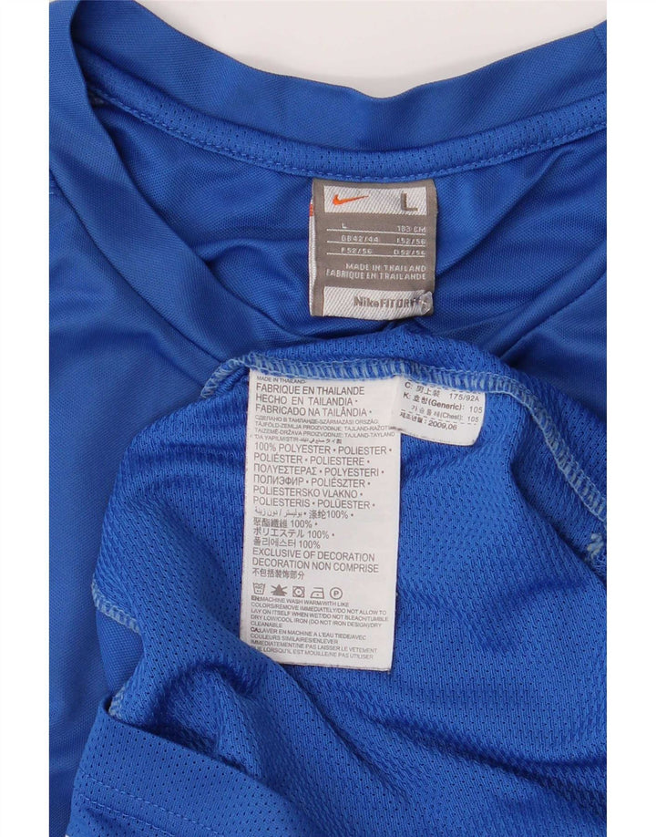T-shirt grafica da uomo Nike Top UK 42/44 grande poliestere blu