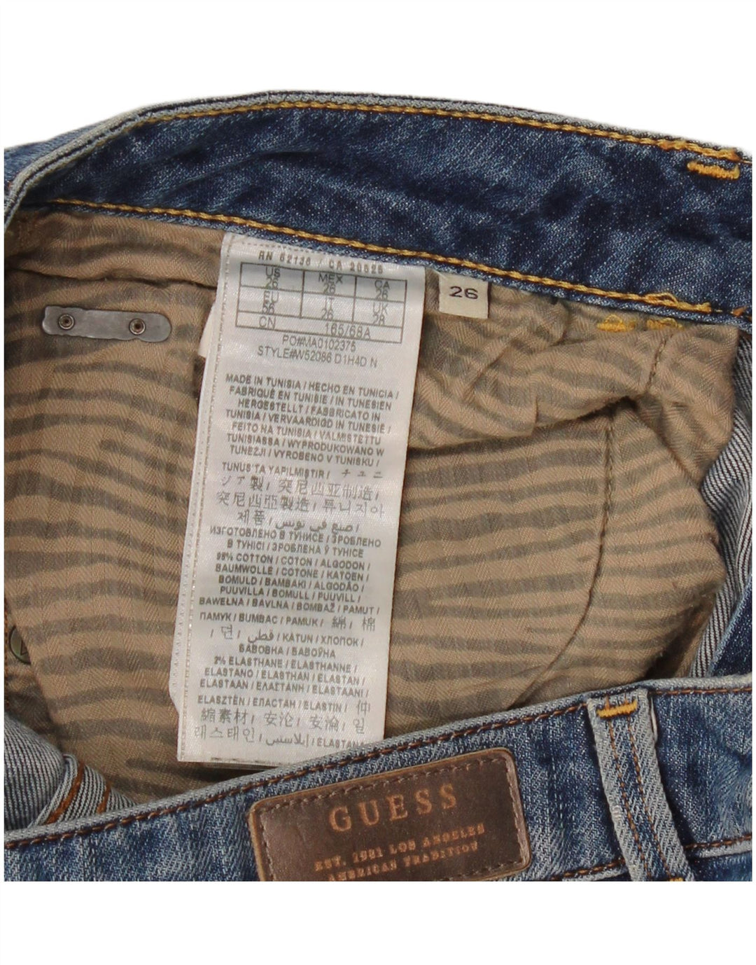 Jeans Guess da donna affusolati con vestibilità rilassata W26 L26 in cotone blu