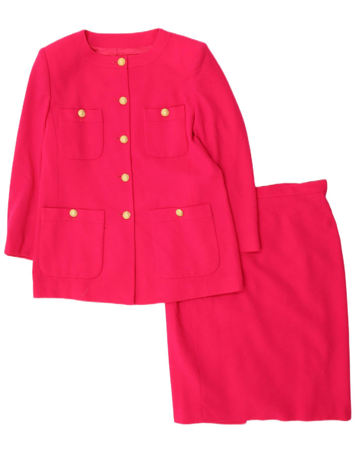 Marina Rinaldi Set gonna da donna a 5 bottoni in 2 pezzi taglia 19 piccola W32 rosa