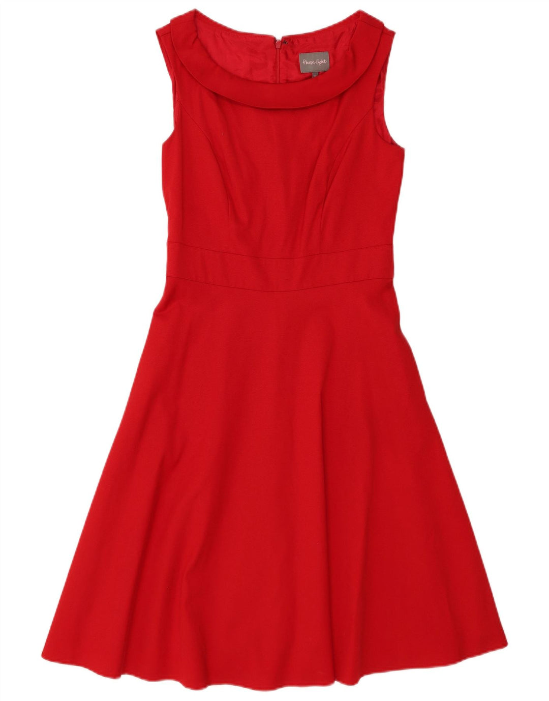 PHASE EIGHT Abito da donna senza maniche a trapezio UK 10 Piccolo acetato rosso