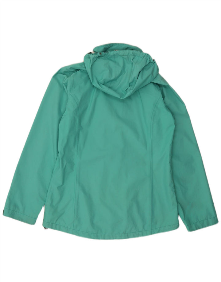 BERGHAUS Womens Hooded Rain Jacket UK 14 Large Turquoise Polyamide