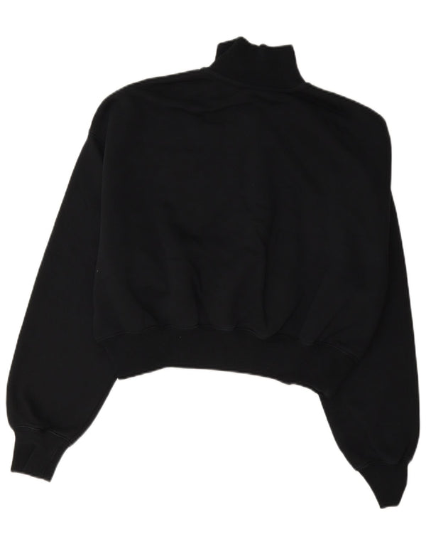 Felpa Nike da donna oversize con collo corto e zip, maglione UK 10 piccola nera