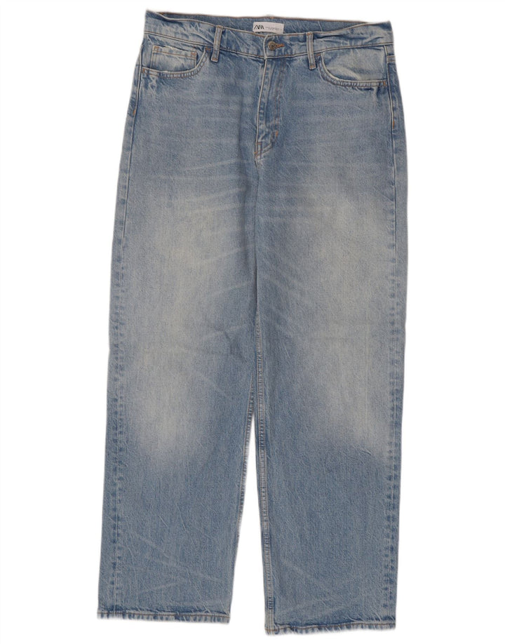 Jeans larghi da donna ZARA EU 42 Large W32 L31 Blu