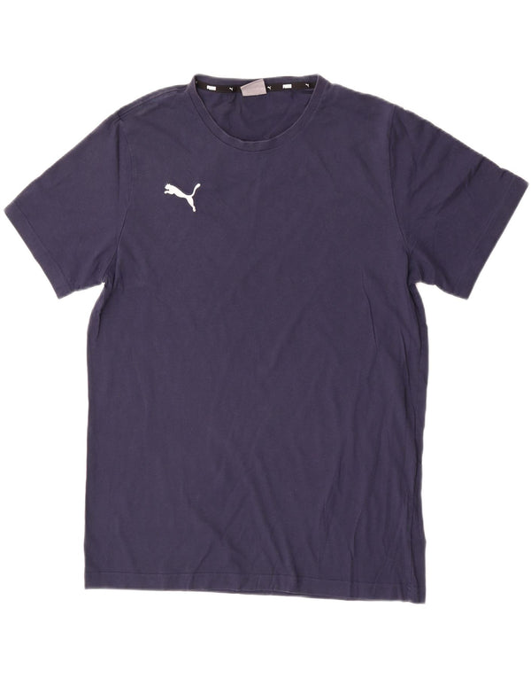 T-shirt da uomo Puma Top Large in cotone blu navy