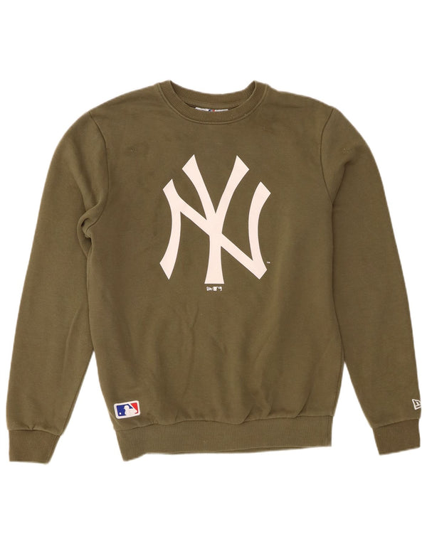 New Era Mens New York Yankees Graphic Sweatshirt Jumper XS Khaki Cotton