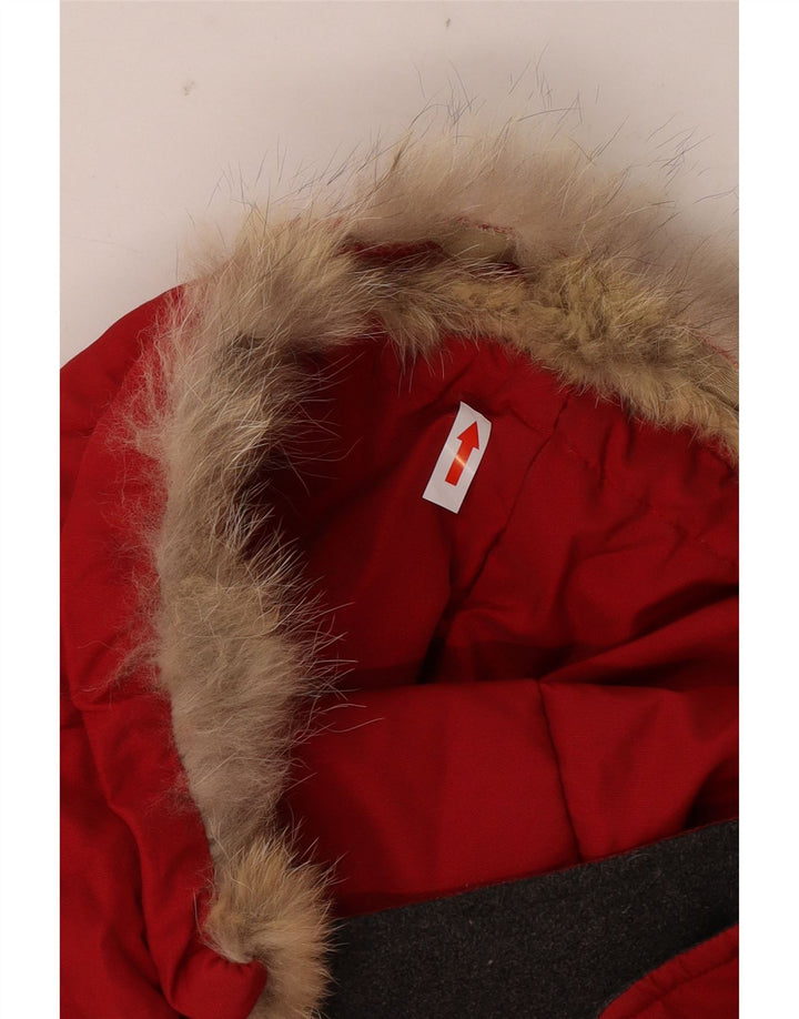 Giacca imbottita con cappuccio da donna Woolrich UK 14 nylon rosso medio