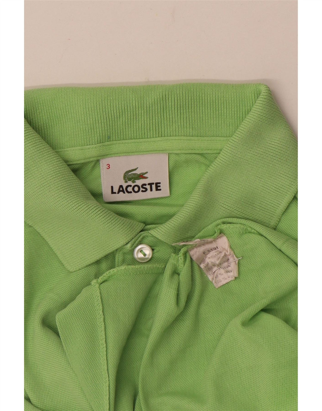 Polo da uomo Lacoste taglia 3 piccola in cotone verde