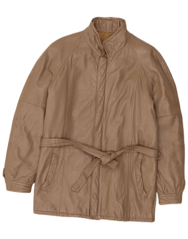 Vintage Womens Leather Jacket UK 14 Medium Brown