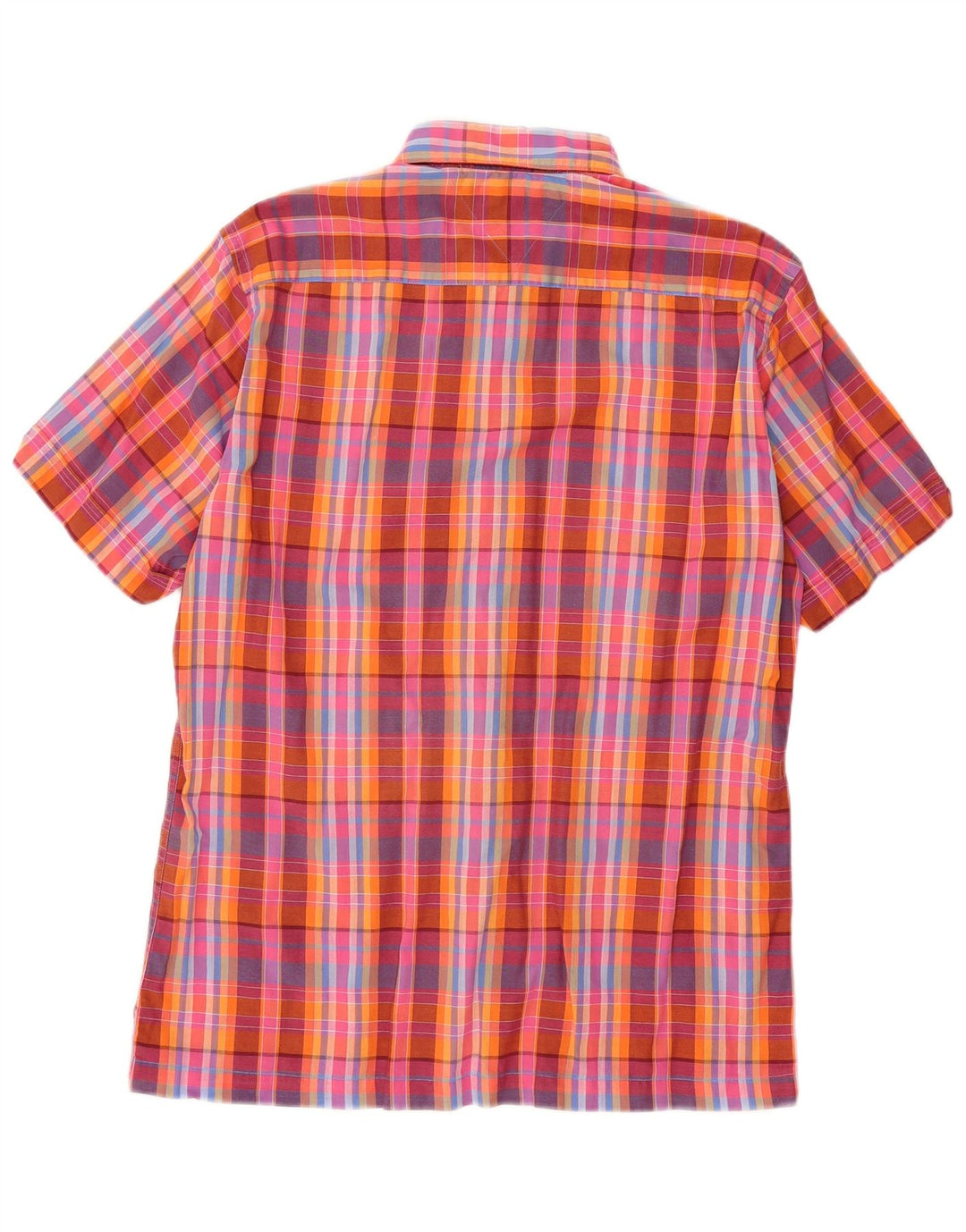 Camicia a maniche corte da uomo Tommy Hilfiger in cotone a quadri rossi medi