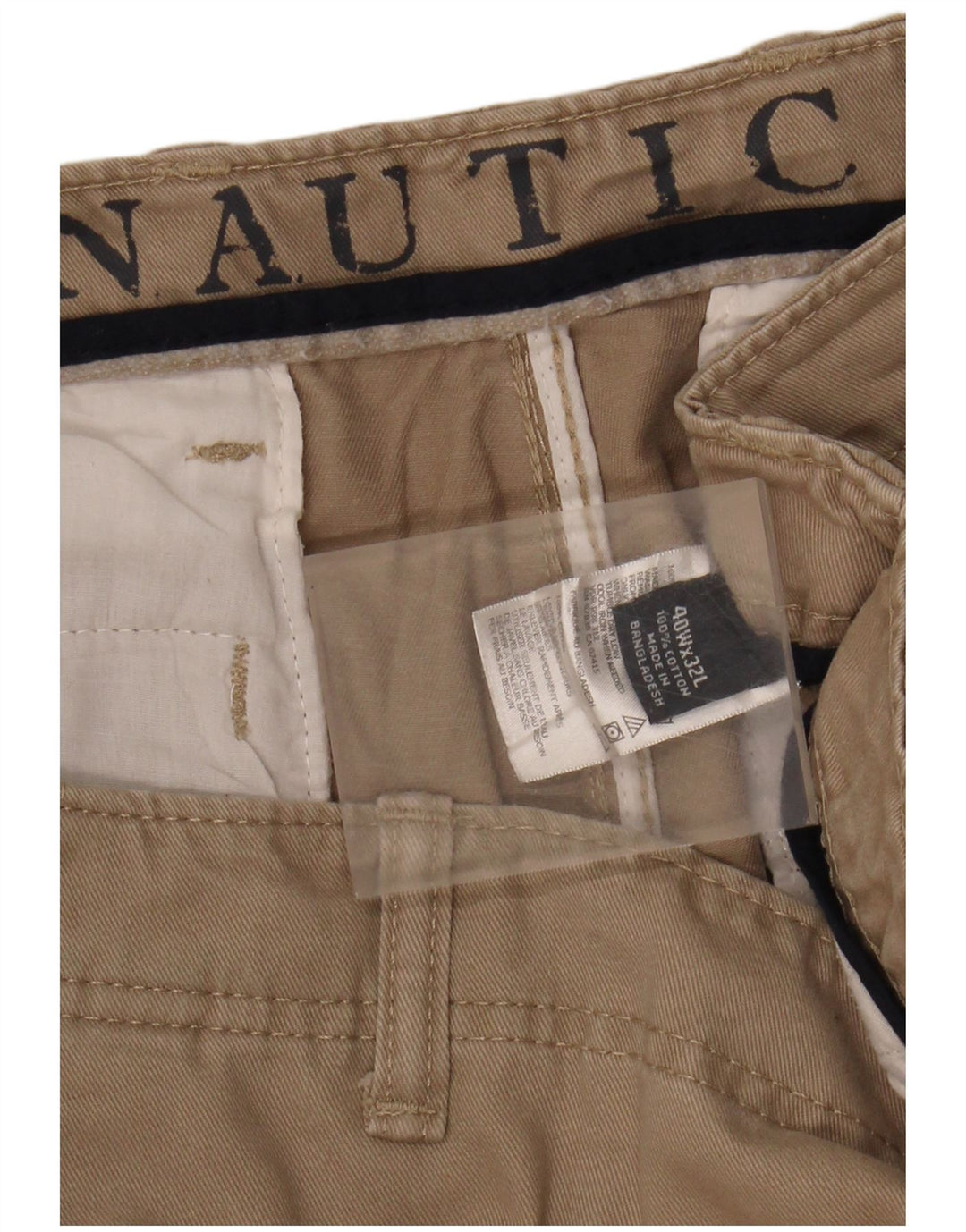 NAUTICA Mens Straight Cargo Trousers W40 L32 Grey Cotton