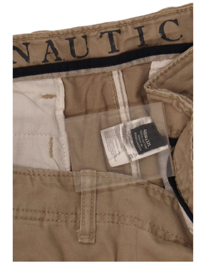NAUTICA Mens Straight Cargo Trousers W40 L32 Grey Cotton
