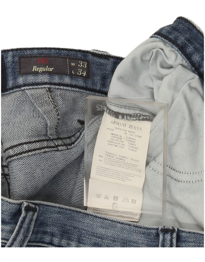 Armani Jeans Jeans dritti regolari da uomo W33 L31 in cotone blu