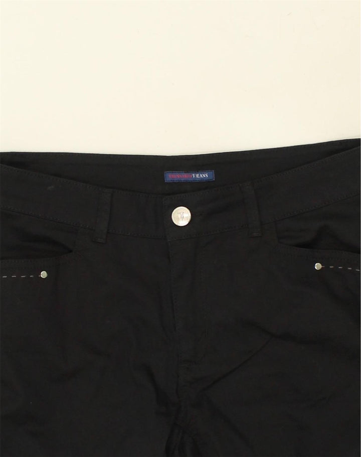 TRUSSARDI JEANS Womens Slim Casual Trousers W32 L27  Black Cotton | Vintage Trussardi Jeans | Thrift | Second-Hand Trussardi Jeans | Used Clothing | Messina Hembry 