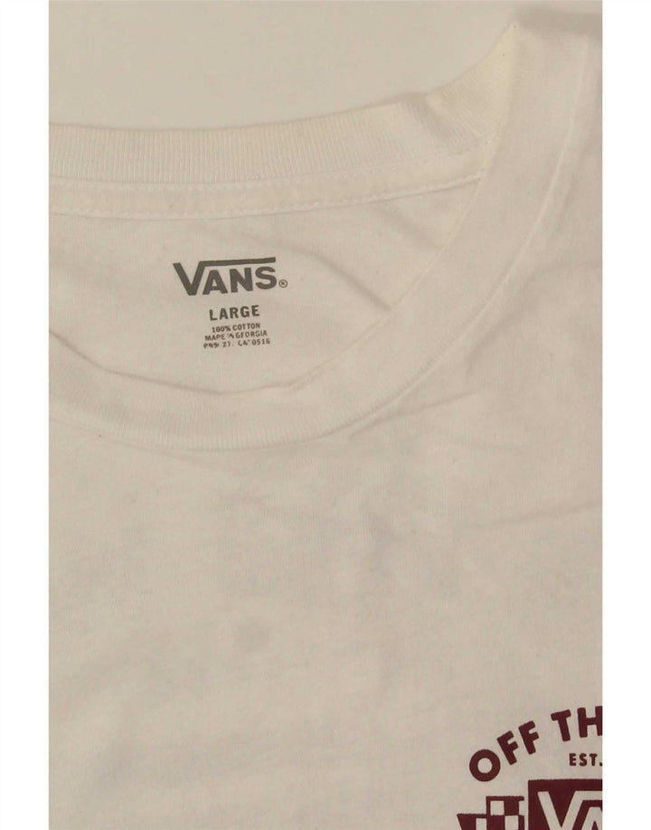 T-shirt grafica da uomo Vans grande in cotone bianco