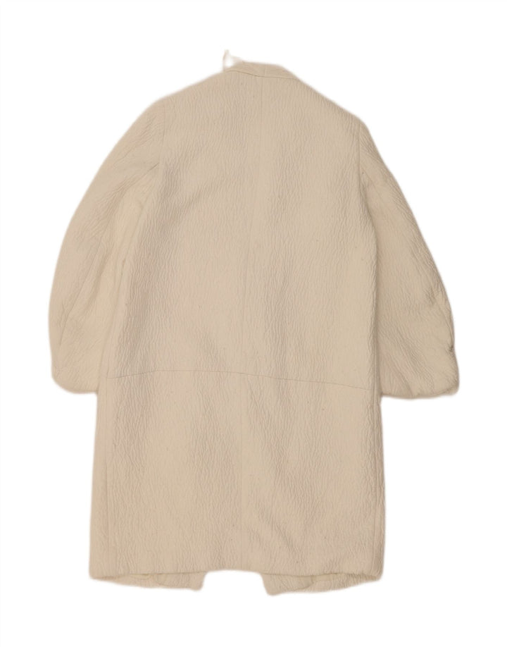 Cappotto da donna Zara UK 14 Poliestere bianco sporco medio