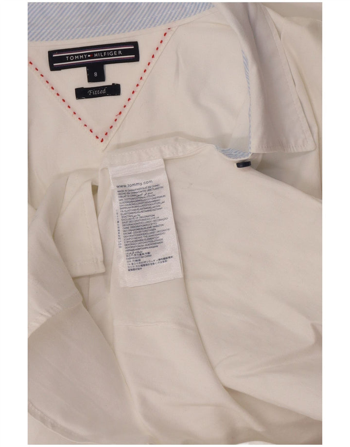 Camicia aderente da donna Tommy Hilfiger US 8 cotone bianco medio