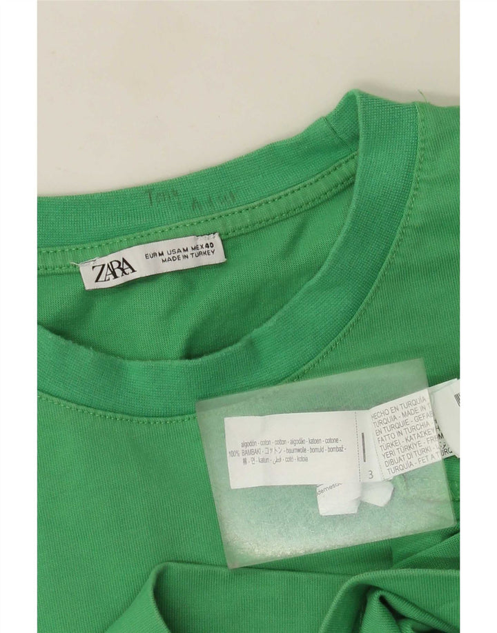 T-shirt Zara da uomo Top in cotone verde medio