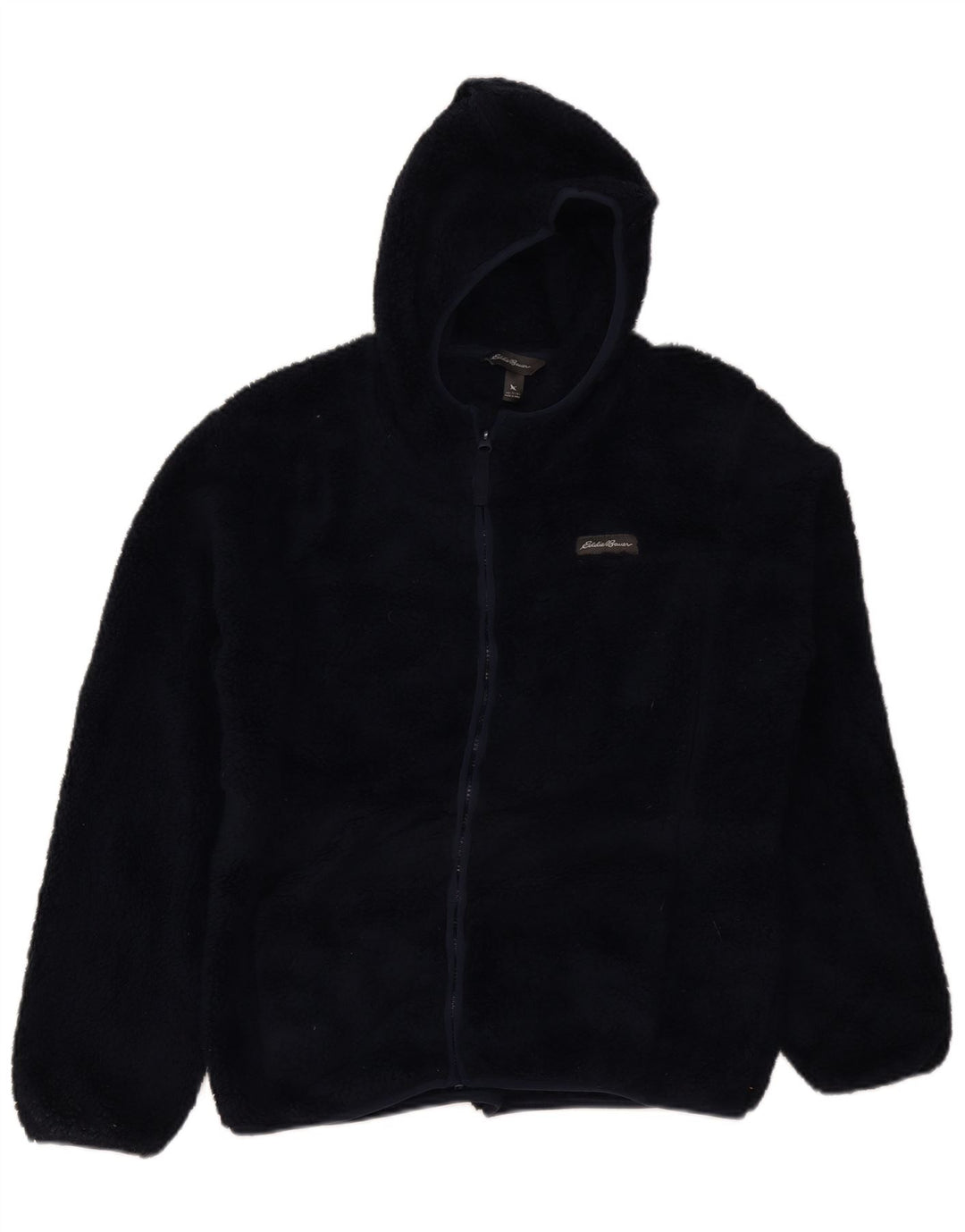 Giacca in pile con cappuccio da ragazzo EDDIE BAUER 15-16 anni XL poliestere blu navy
