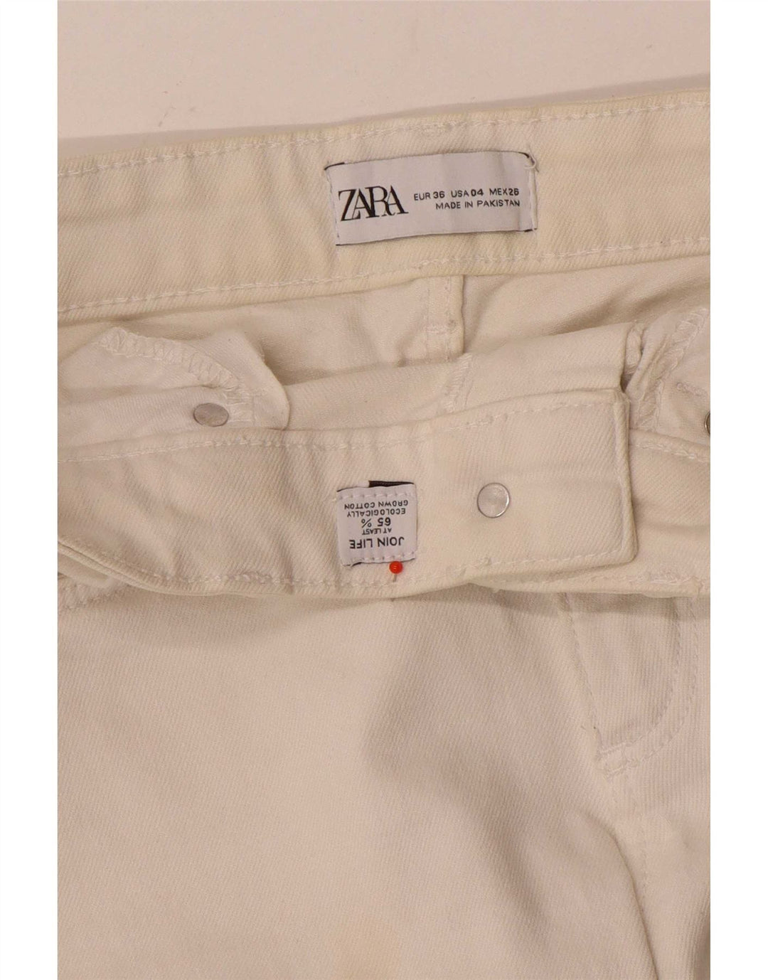 Jeans Bootcut da donna Zara EU 36 XS W26 L24 Cotone bianco