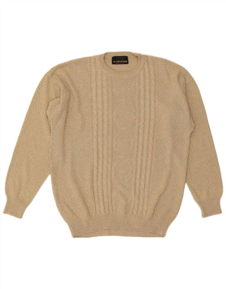 Maglione maglione girocollo da uomo Il Granchio grande beige