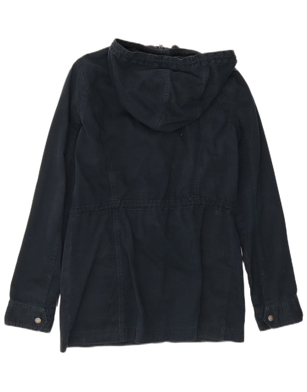Giacca multiuso con cappuccio Hollister da donna UK 14 Large in cotone blu navy