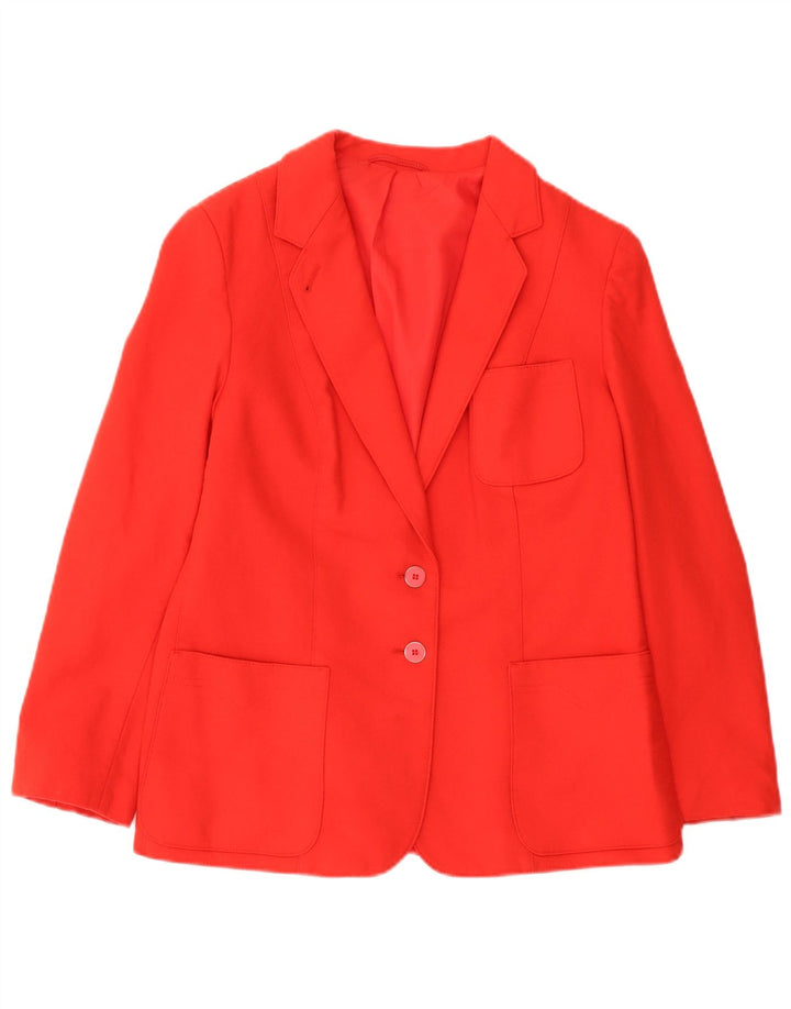 Giacca blazer da donna a 2 bottoni Bhs UK 16 grande lana rossa