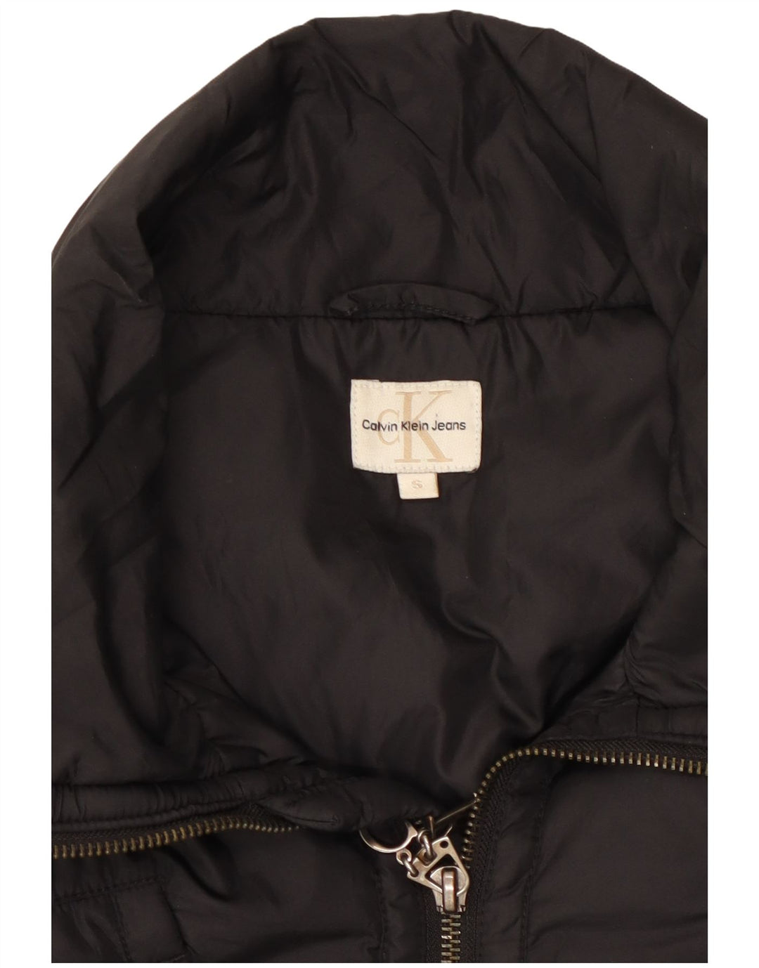 Giubbotto bomber corto da donna Calvin Klein Jeans UK 10 piccolo poliestere nero