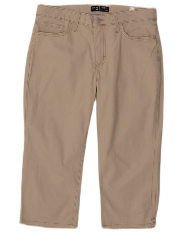 LEE Womens Riders Mid Rise Capri Trousers US 10 Large W32 L18 Beige Cotton